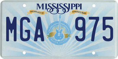 MS license plate MGA975