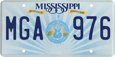 MS license plate MGA976