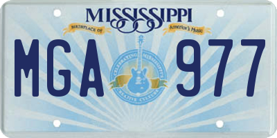 MS license plate MGA977