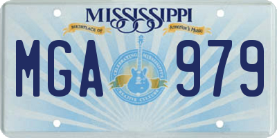 MS license plate MGA979