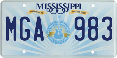 MS license plate MGA983
