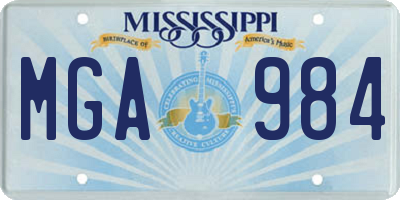 MS license plate MGA984