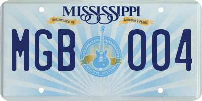 MS license plate MGB004