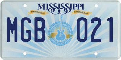 MS license plate MGB021