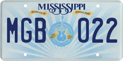 MS license plate MGB022