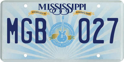MS license plate MGB027