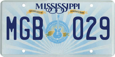 MS license plate MGB029