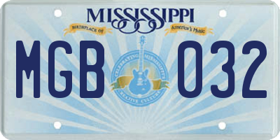 MS license plate MGB032