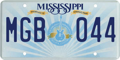 MS license plate MGB044
