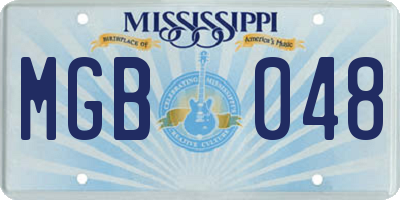 MS license plate MGB048