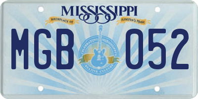 MS license plate MGB052