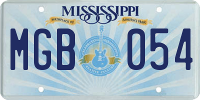 MS license plate MGB054