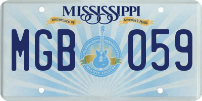 MS license plate MGB059