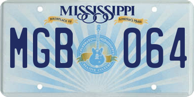 MS license plate MGB064