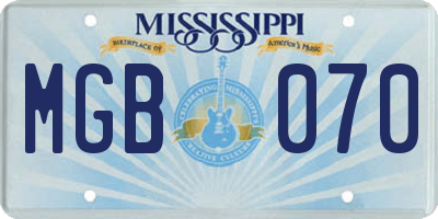 MS license plate MGB070