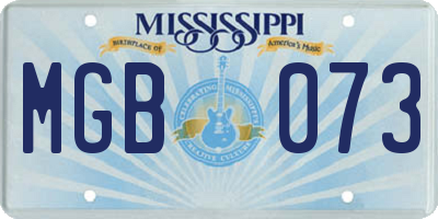 MS license plate MGB073