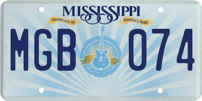 MS license plate MGB074