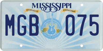 MS license plate MGB075
