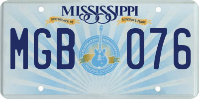MS license plate MGB076
