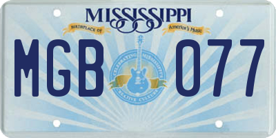 MS license plate MGB077