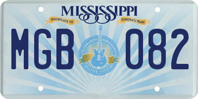 MS license plate MGB082