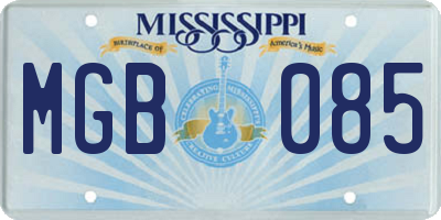 MS license plate MGB085
