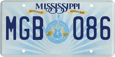 MS license plate MGB086
