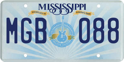 MS license plate MGB088