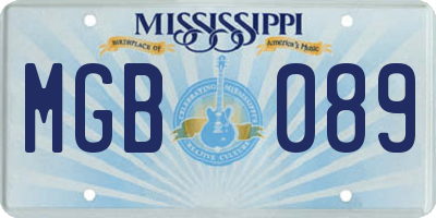 MS license plate MGB089