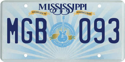MS license plate MGB093