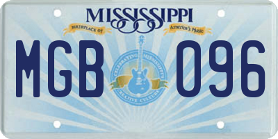 MS license plate MGB096