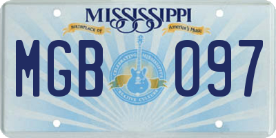 MS license plate MGB097