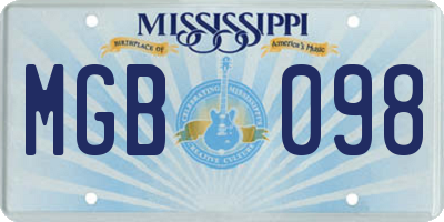 MS license plate MGB098