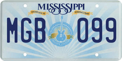 MS license plate MGB099