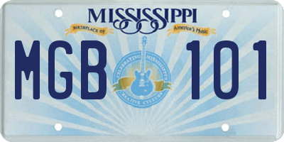 MS license plate MGB101