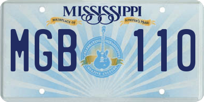 MS license plate MGB110
