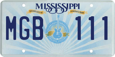 MS license plate MGB111