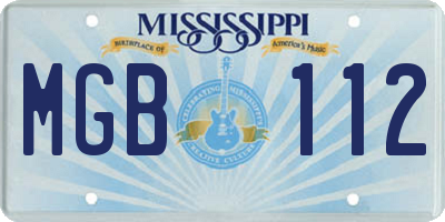 MS license plate MGB112