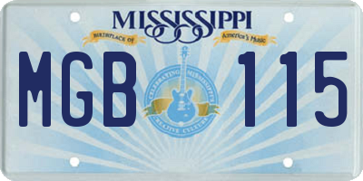 MS license plate MGB115