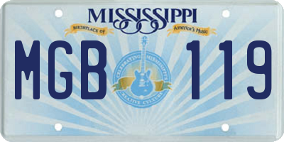 MS license plate MGB119