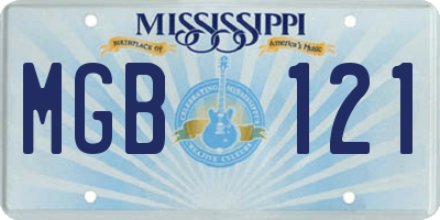 MS license plate MGB121