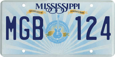 MS license plate MGB124