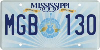 MS license plate MGB130