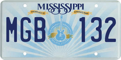 MS license plate MGB132