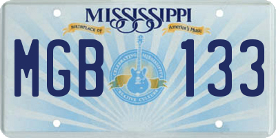 MS license plate MGB133
