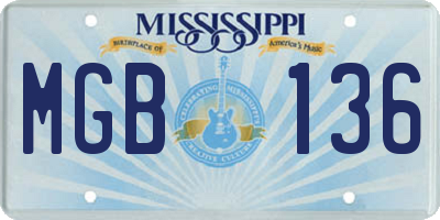 MS license plate MGB136