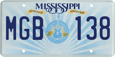 MS license plate MGB138