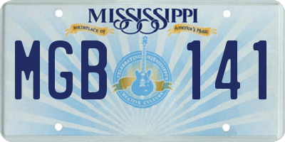 MS license plate MGB141