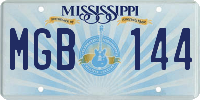 MS license plate MGB144