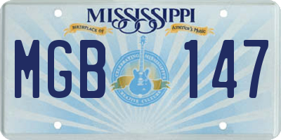 MS license plate MGB147